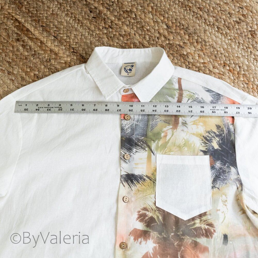 2 Hardaddy 100% Cotton Button Up M Long Sleeve Shirts Palm Tree Tropical Resort - Picture 8 of 16